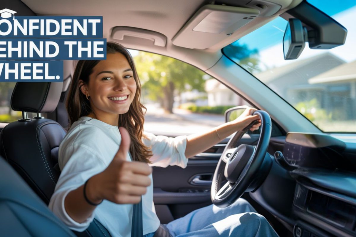 Woman Giving A Thumbs Up While Driving Car